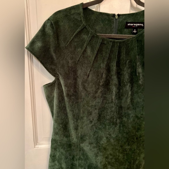 SHARAGANO Green Shift Dress, Size 14 - Picture 4 of 10